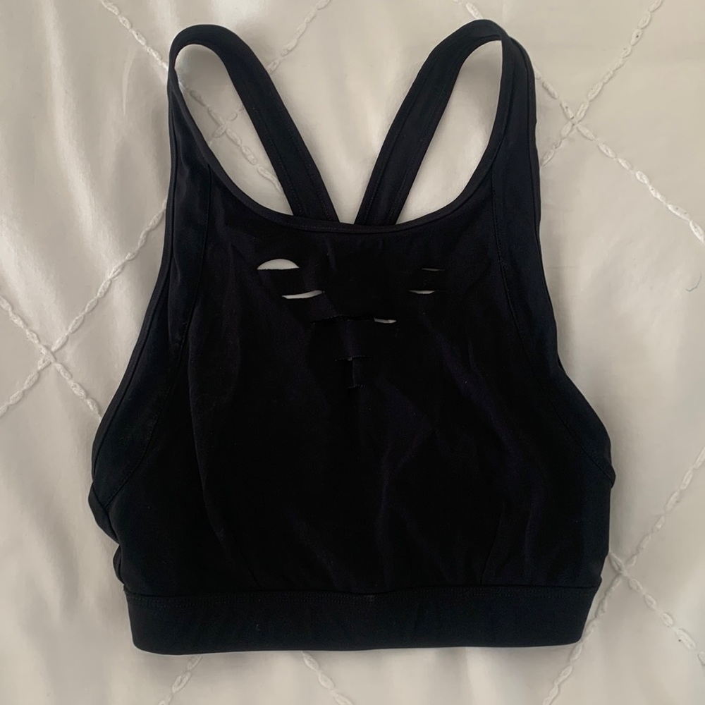ALO Yoga Distressed Cut out Sports Bra XS